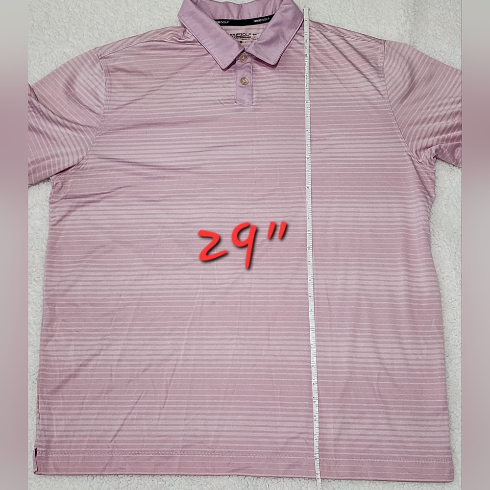 Nike Golf Tour Performance Dri-Fit Polo Size XL Striped Pink - Picture 7 of 8